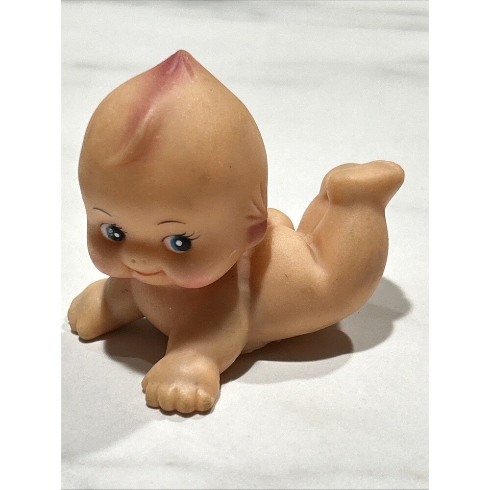 Vintage Kewpie Rubber Baby Doll Blue Eyes Cute Collectible Figure